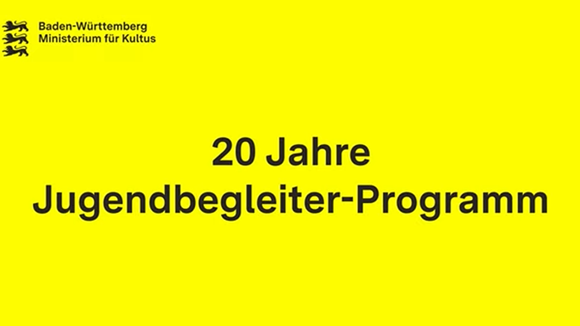 Thumbnail mit der Aufschrift 20 Jahre Jugendbegleiterprogramm