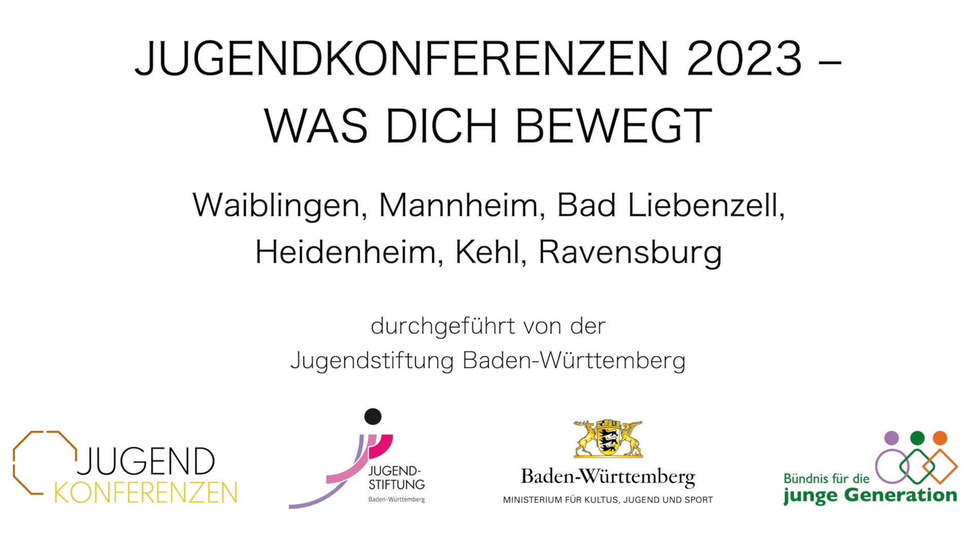 Vorschaubild zum Video "Jugendkonferenzen 2023 - Was dich bewegt"