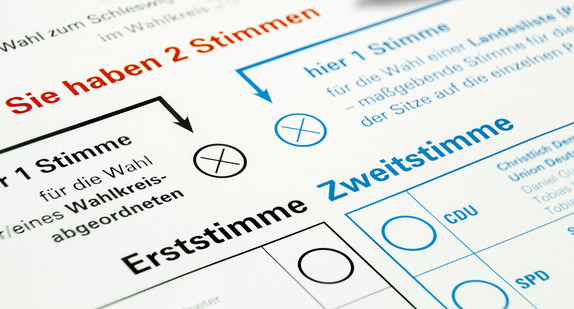 Ein Wahlzettel für die Bundestagswahl.   