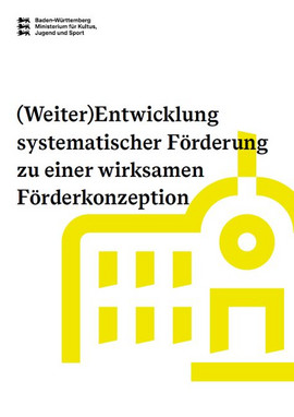 Es ist ein weißer Titel zu sehen. Ihn ziert die gelbe Illustration eines Schulgebäudes