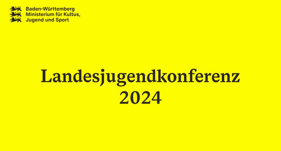 Text "Landesjugendkonferenz 2024" auf gelbem Hintergrund