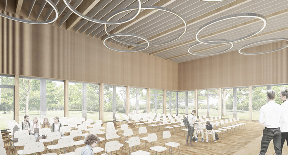 Modellansicht der Aula im MINT-Exzellenzgymnasium