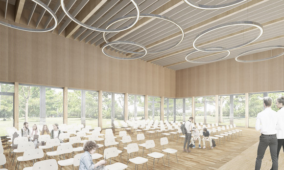 Modellansicht der Aula im MINT-Exzellenzgymnasium