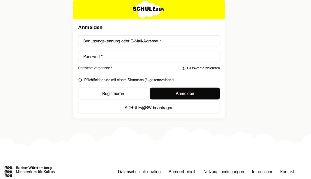 Ein screenshot des Bildungsraumes
